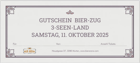 Gutschein Bier Zug Oktober 2025 (inkl. Porto/Versand und weissem Geschenk-Couvert)